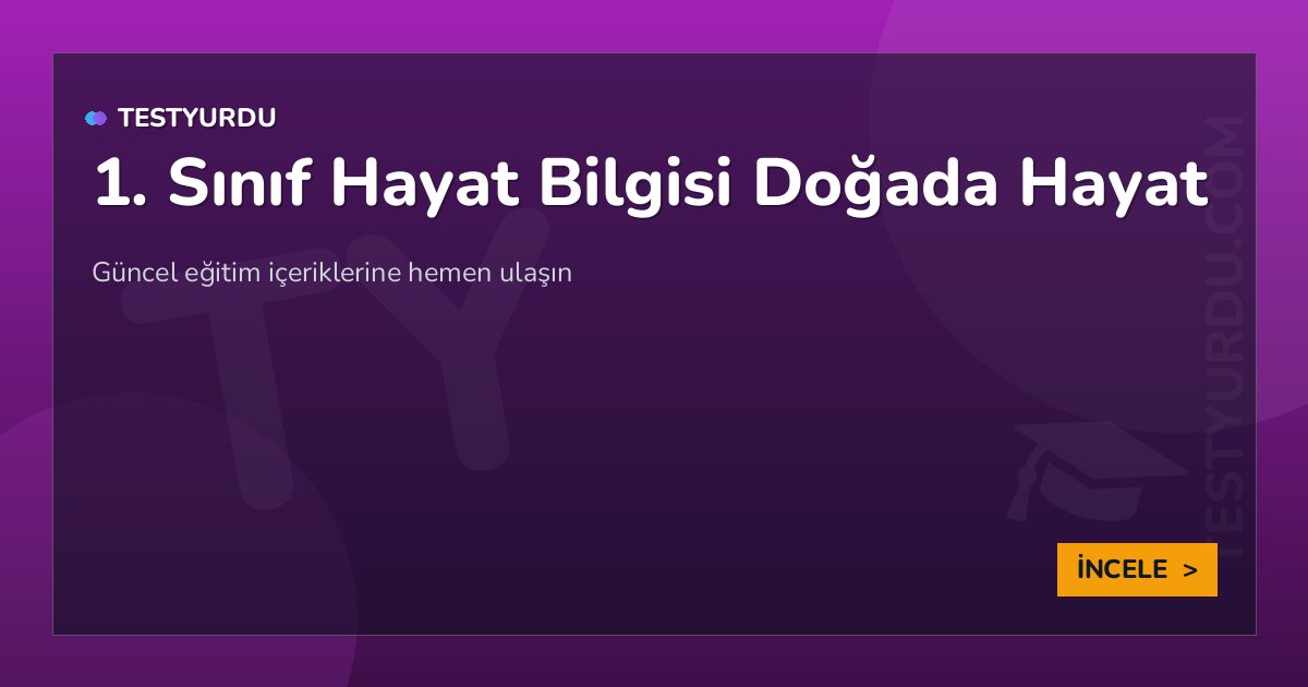1. Sınıf Hayat Bilgisi Doğada Hayat 2 1. Sınıf Hayat Bilgisi Doğada Hayat