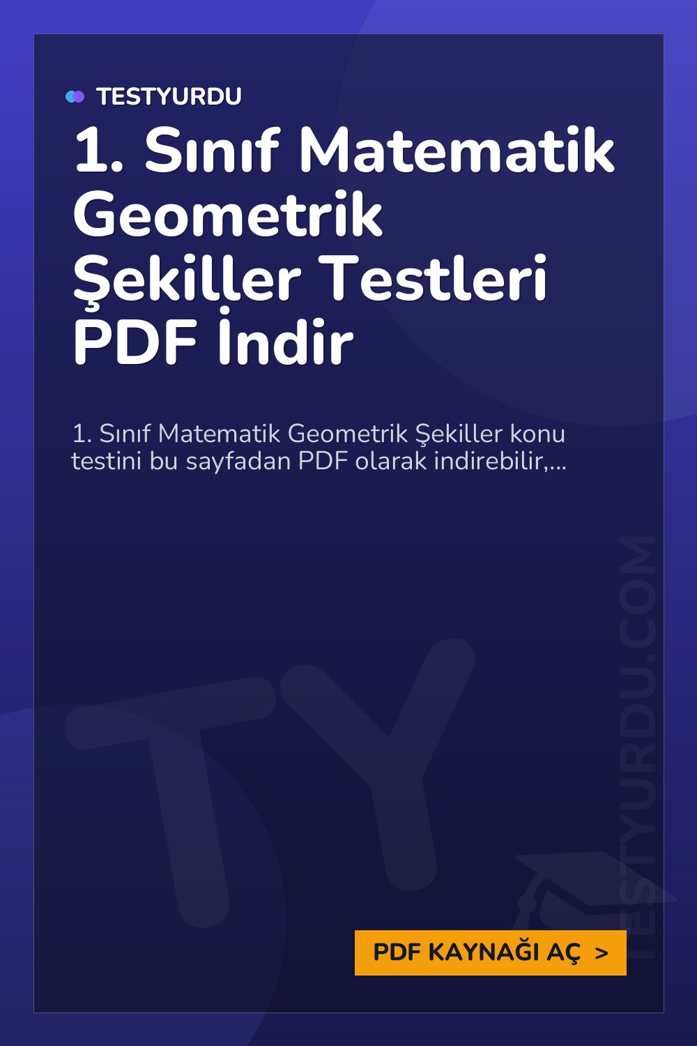 1. Sınıf Matematik Geometrik Şekiller Testleri PDF İndir