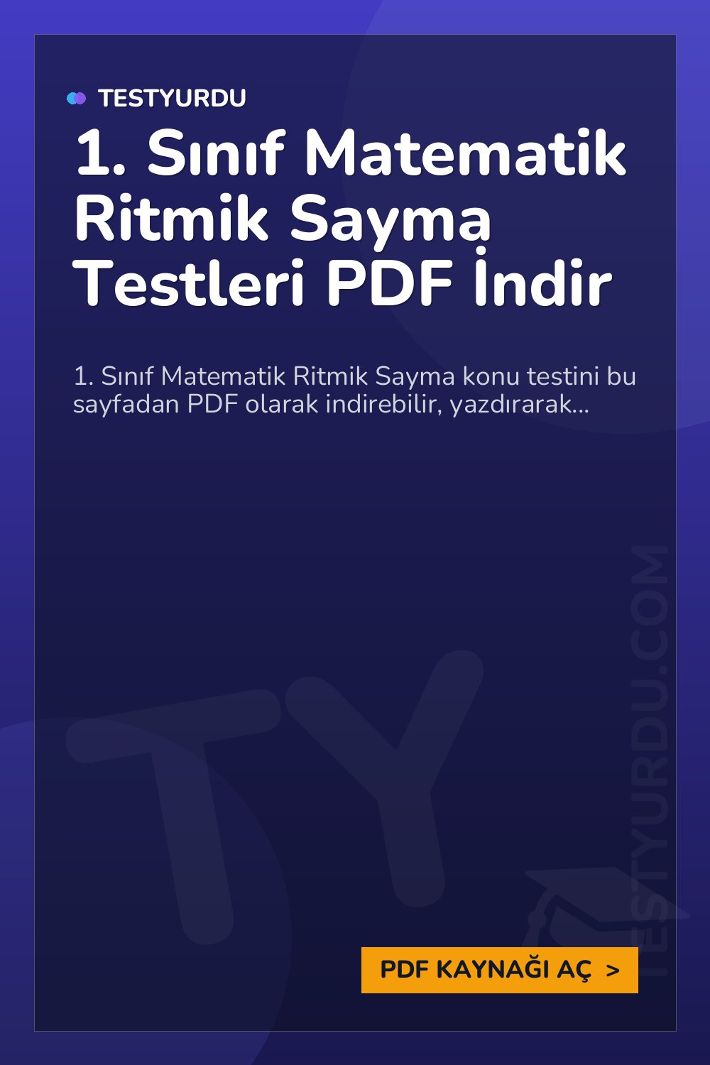 1. Sınıf Matematik Ritmik Sayma Testleri PDF İndir