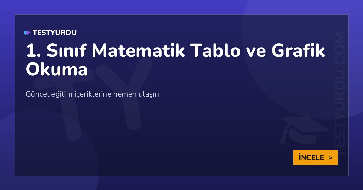 1. Sınıf Matematik Tablo ve Grafik Okuma