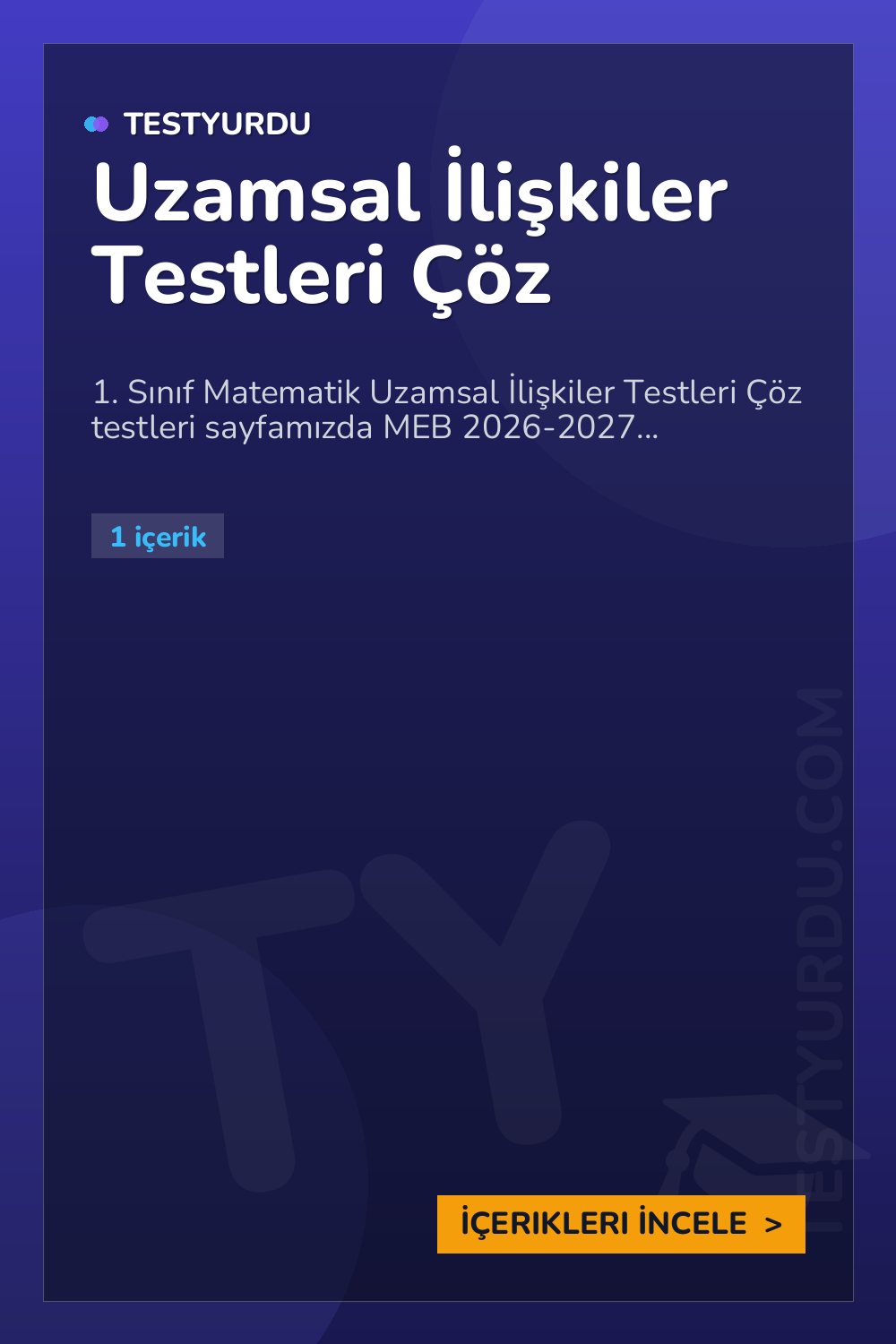 Uzamsal İlişkiler Testleri Çöz