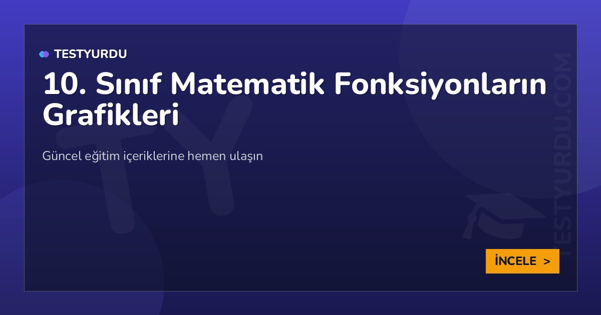10. Sınıf Matematik Fonksiyonların Grafikleri