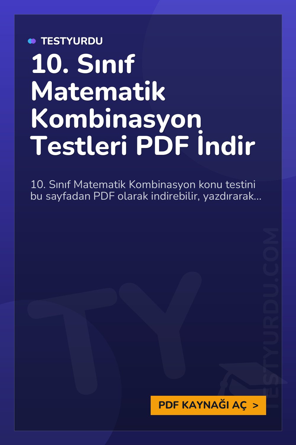10. Sınıf Matematik Kombinasyon Testleri PDF İndir