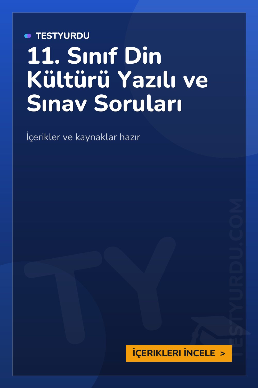 11. Sınıf Din Kültürü Yazılı ve Sınav Soruları