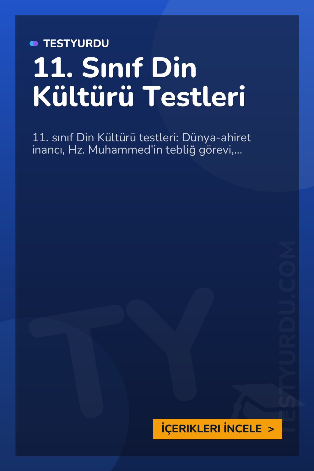 11. Sınıf Din Kültürü Testleri