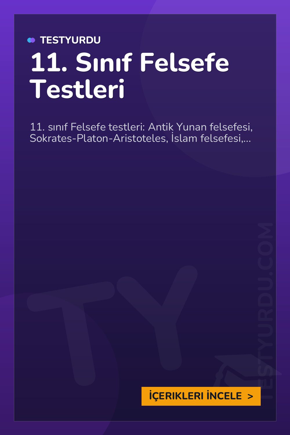 11. Sınıf Felsefe Testleri
