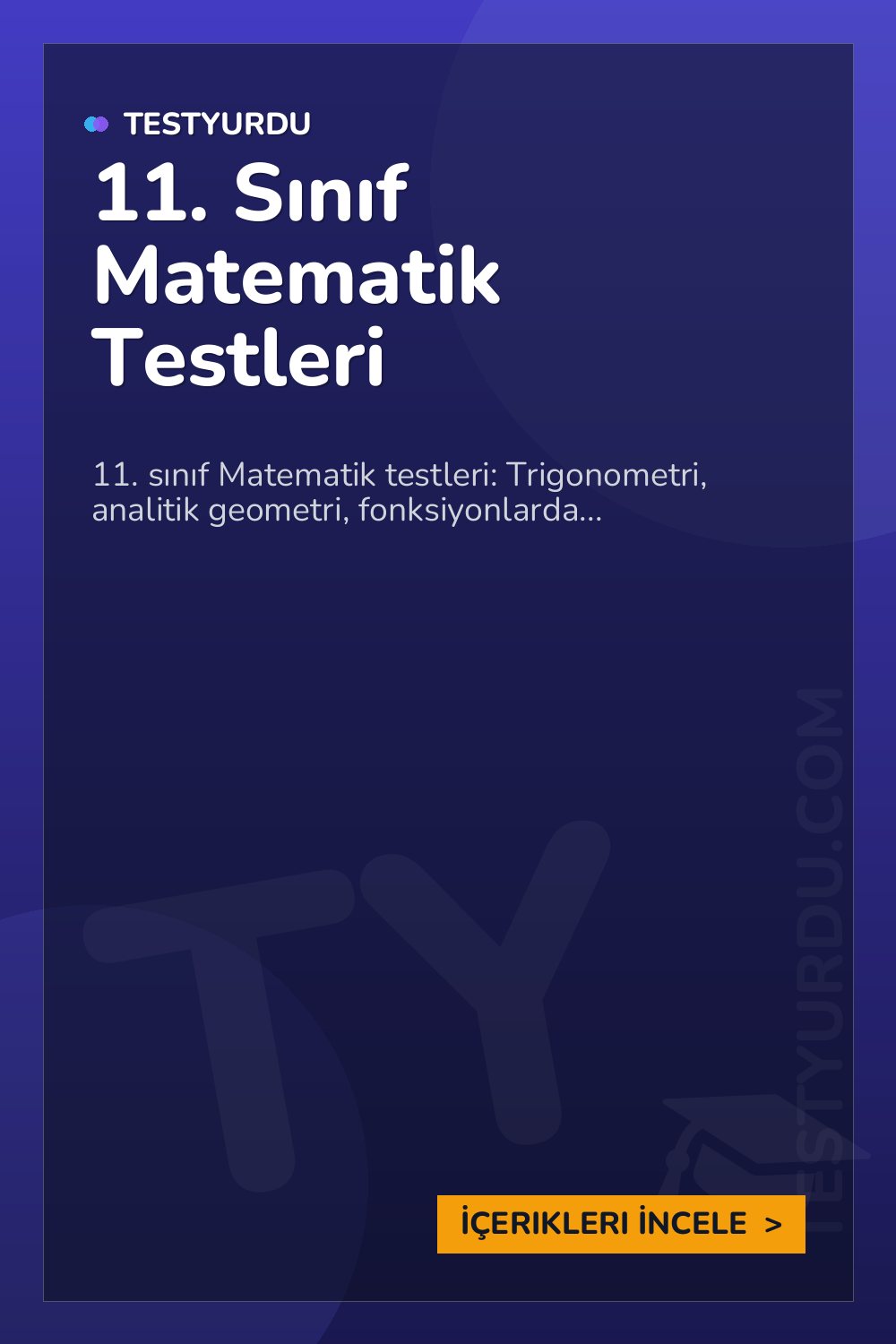11. Sınıf Matematik Testleri