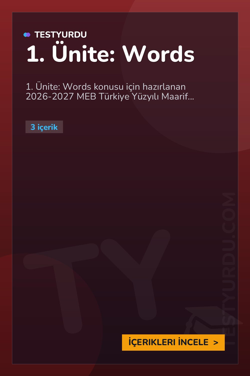 1. Ünite: Words