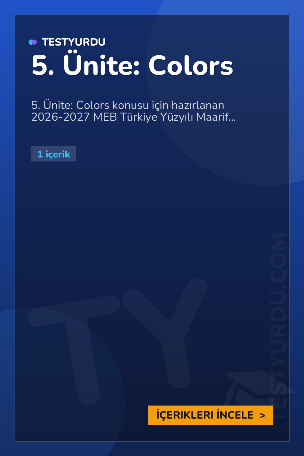 5. Ünite: Colors