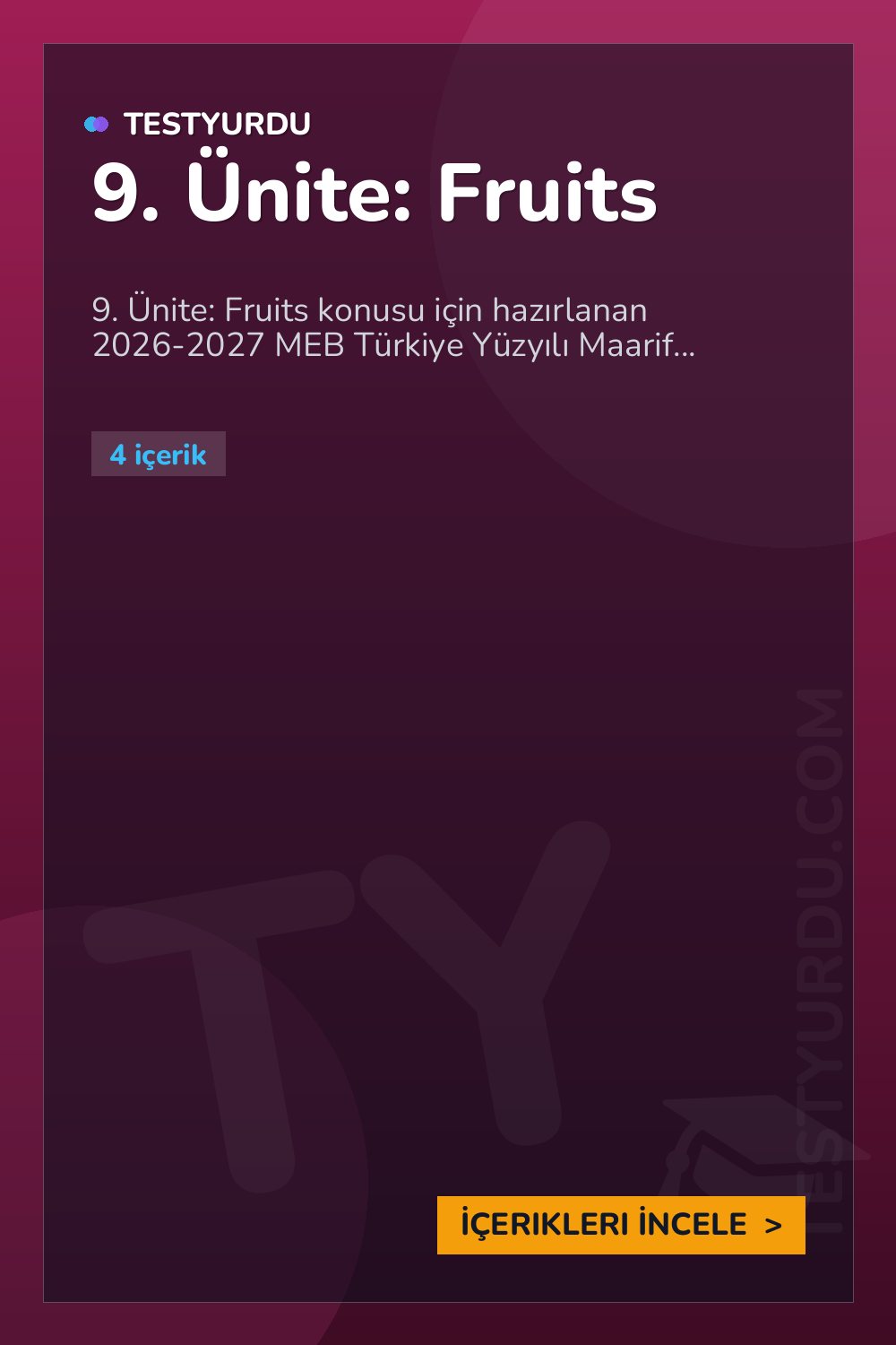 9. Ünite: Fruits