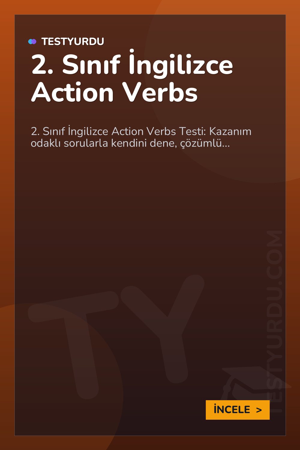 2. Sınıf İngilizce Action Verbs