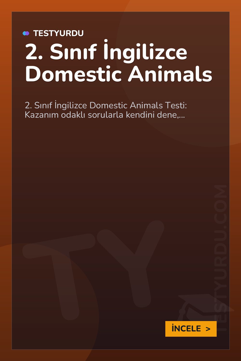 2. Sınıf İngilizce Domestic Animals