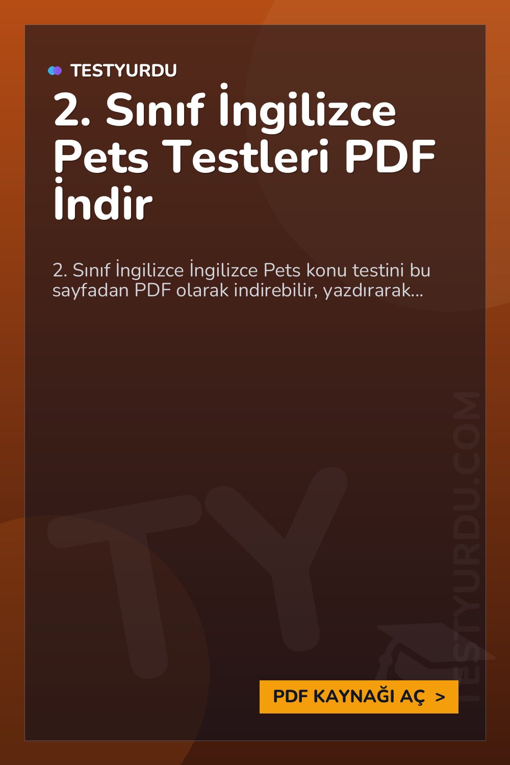 2. Sınıf İngilizce Pets Testleri PDF İndir
