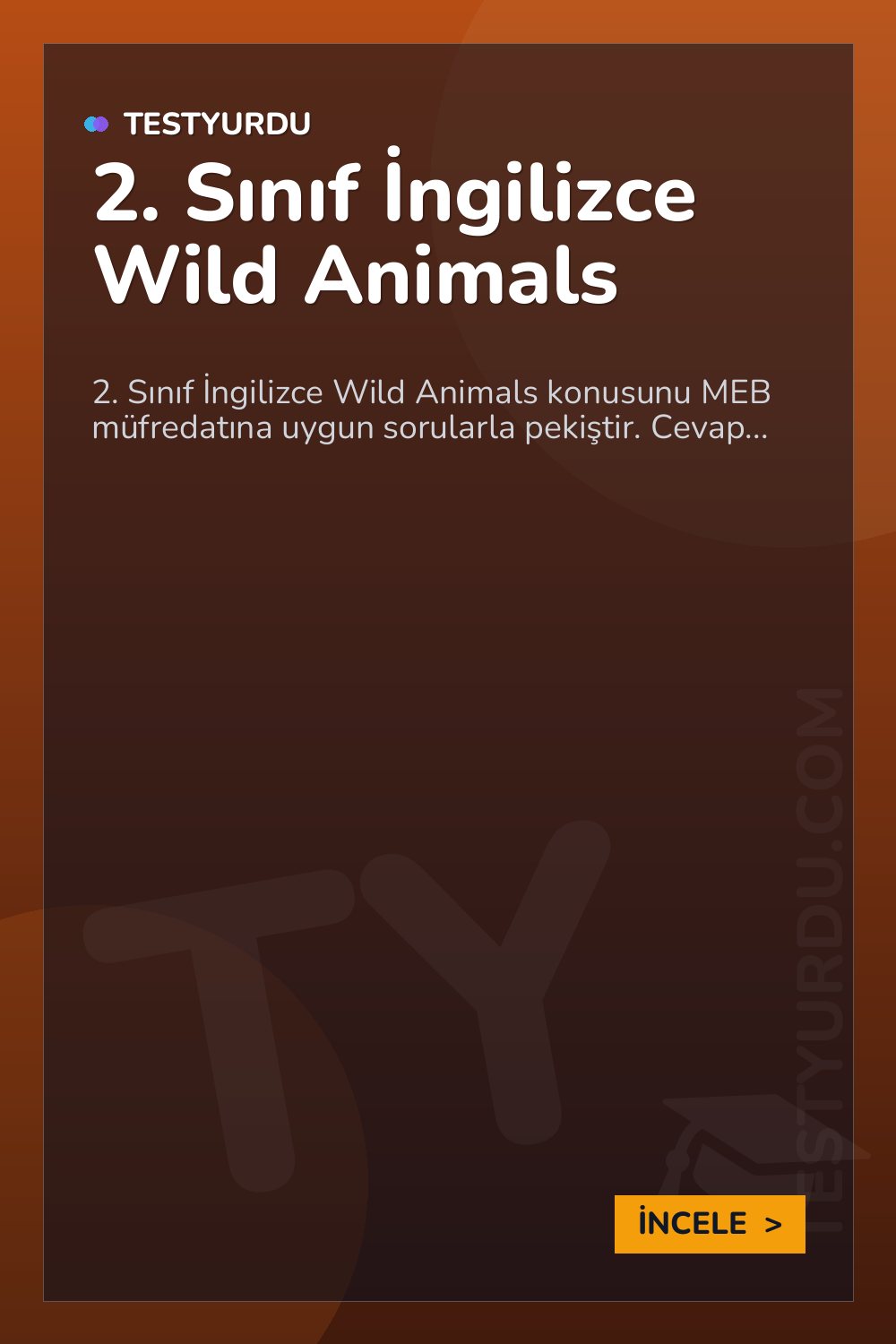 2. Sınıf İngilizce Wild Animals