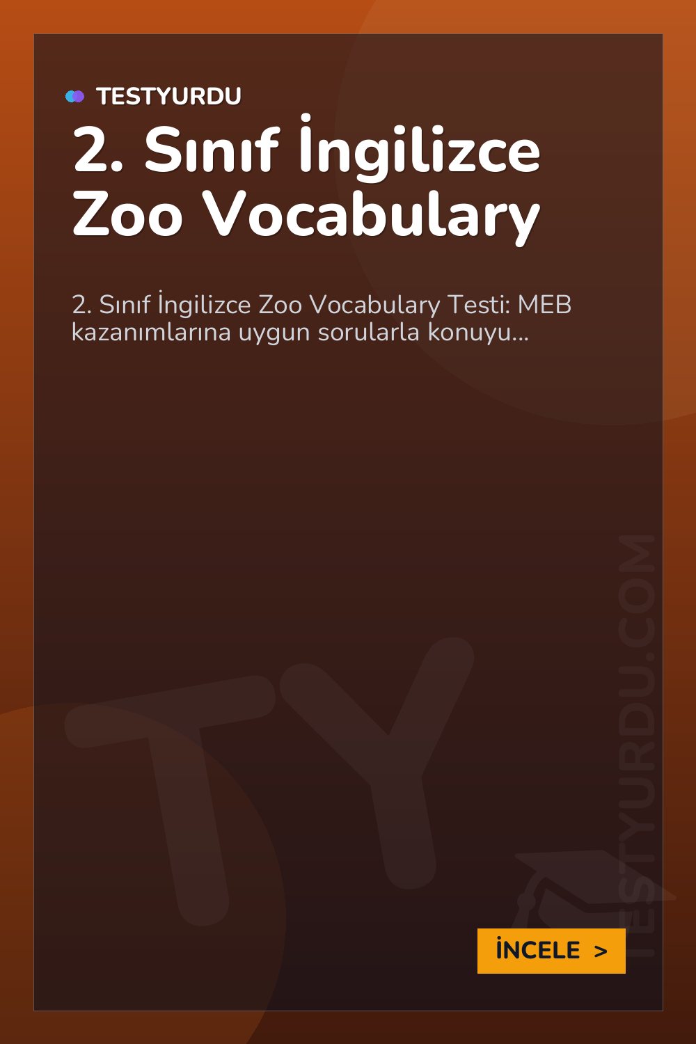 2. Sınıf İngilizce Zoo Vocabulary