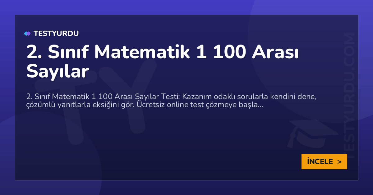 2. Sınıf Matematik 1 100 Arası Sayılar 2 2. Sınıf Matematik 1 100 Arası Sayılar