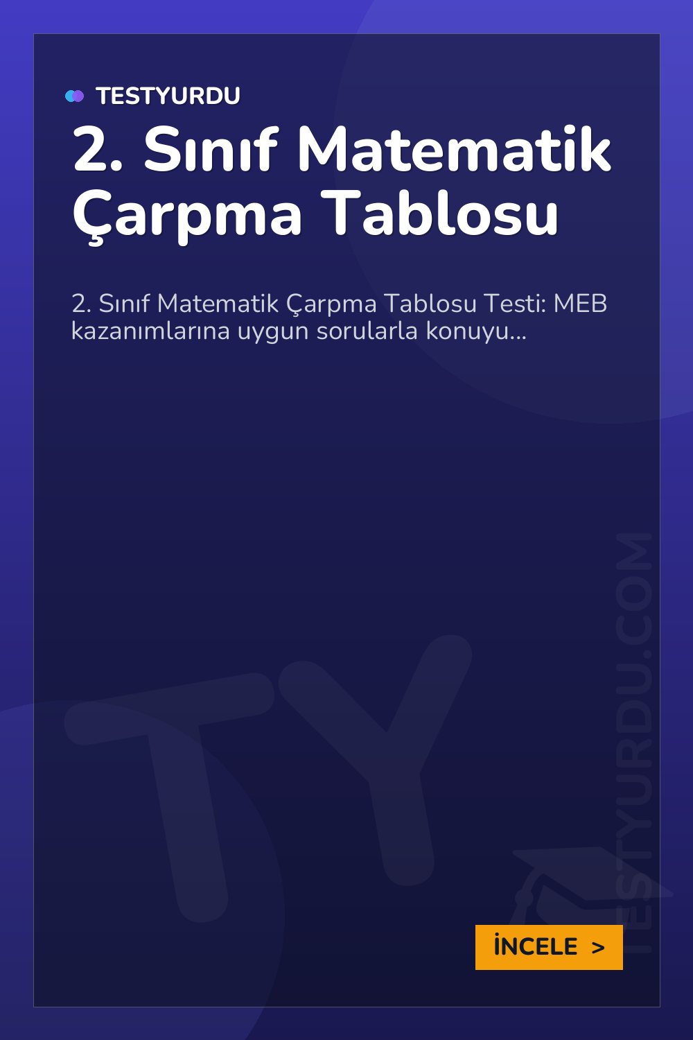 2. Sınıf Matematik Çarpma Tablosu