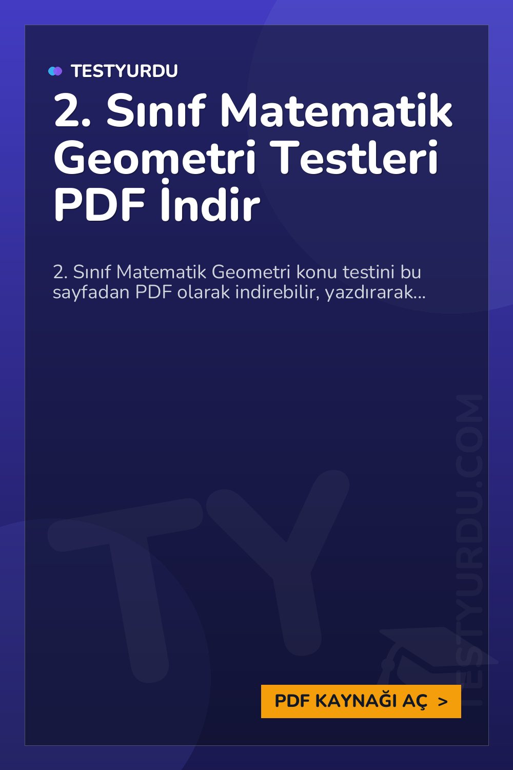 2. Sınıf Matematik Geometri Testleri PDF İndir