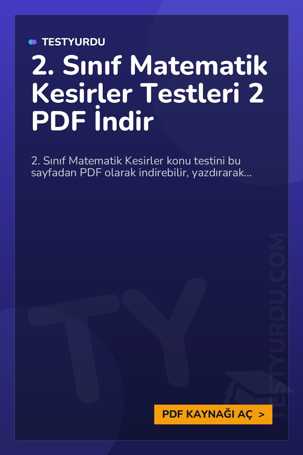 2. Sınıf Matematik Kesirler Testleri 2 PDF İndir