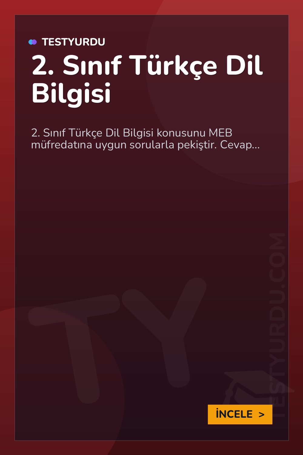 2. Sınıf Türkçe Dil Bilgisi