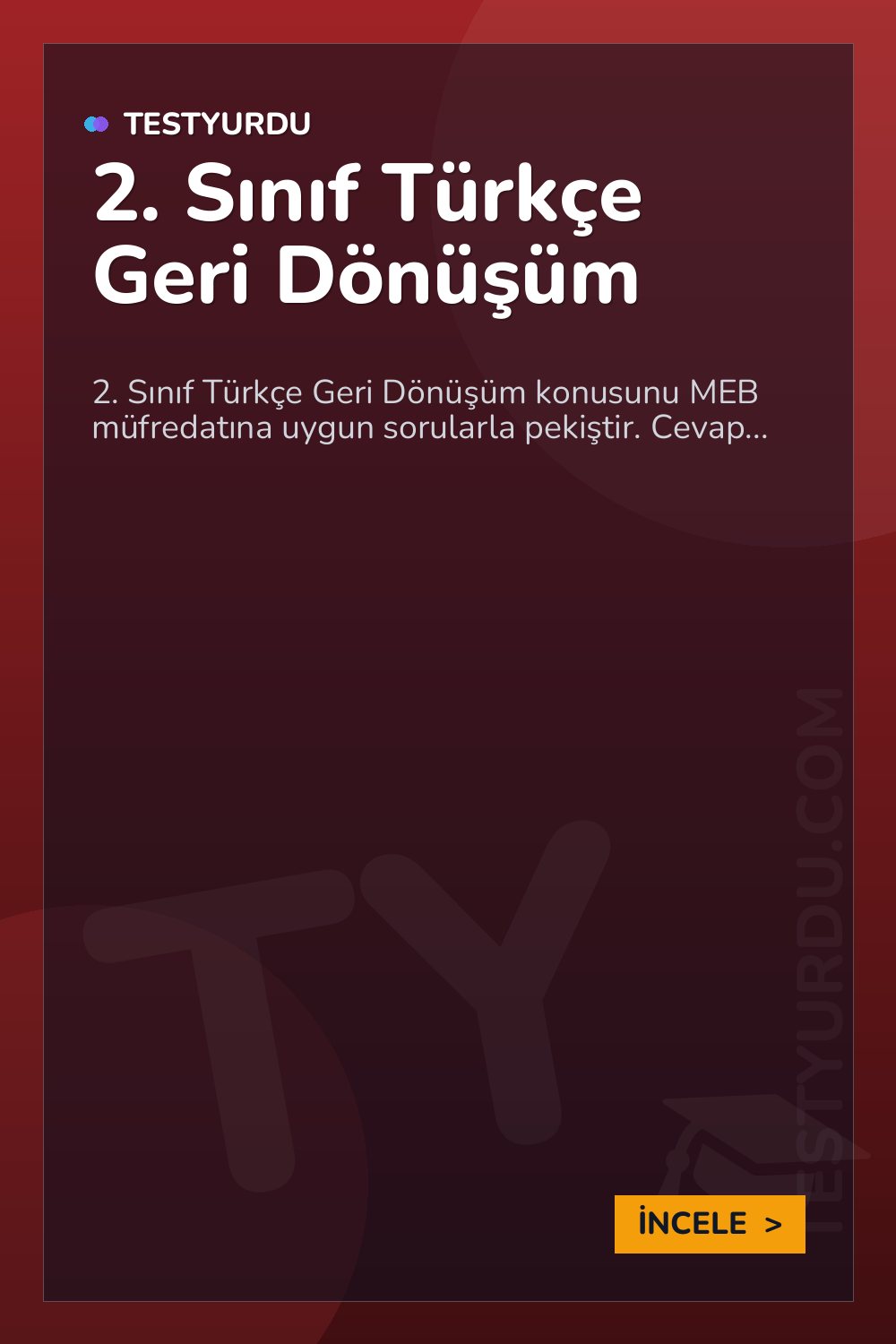 2. Sınıf Türkçe Geri Dönüşüm