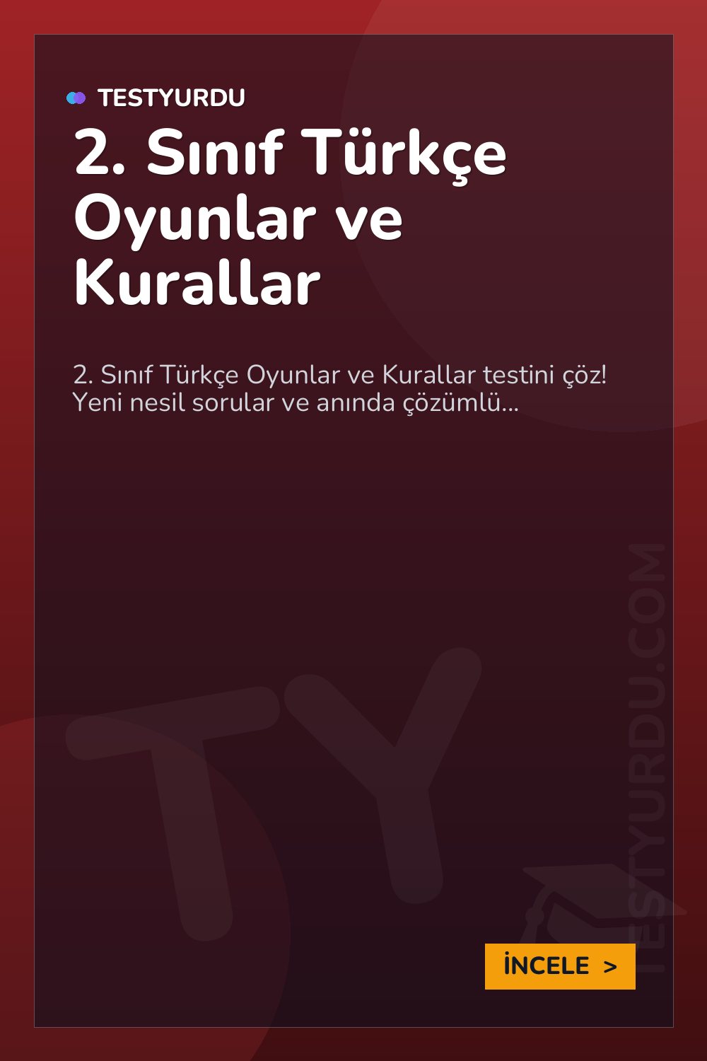 2. Sınıf Türkçe Oyunlar ve Kurallar
