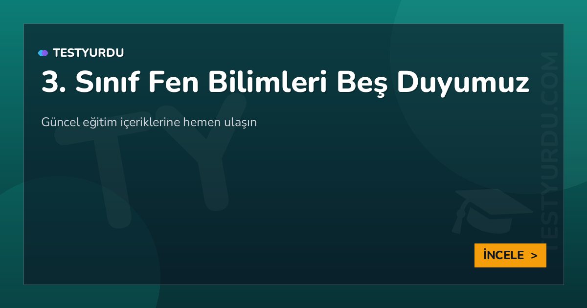 3. Sınıf Fen Bilimleri Beş Duyumuz 2 3. Sınıf Fen Bilimleri Beş Duyumuz