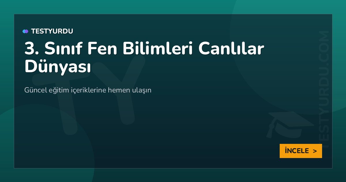 3. Sınıf Fen Bilimleri Canlılar Dünyası