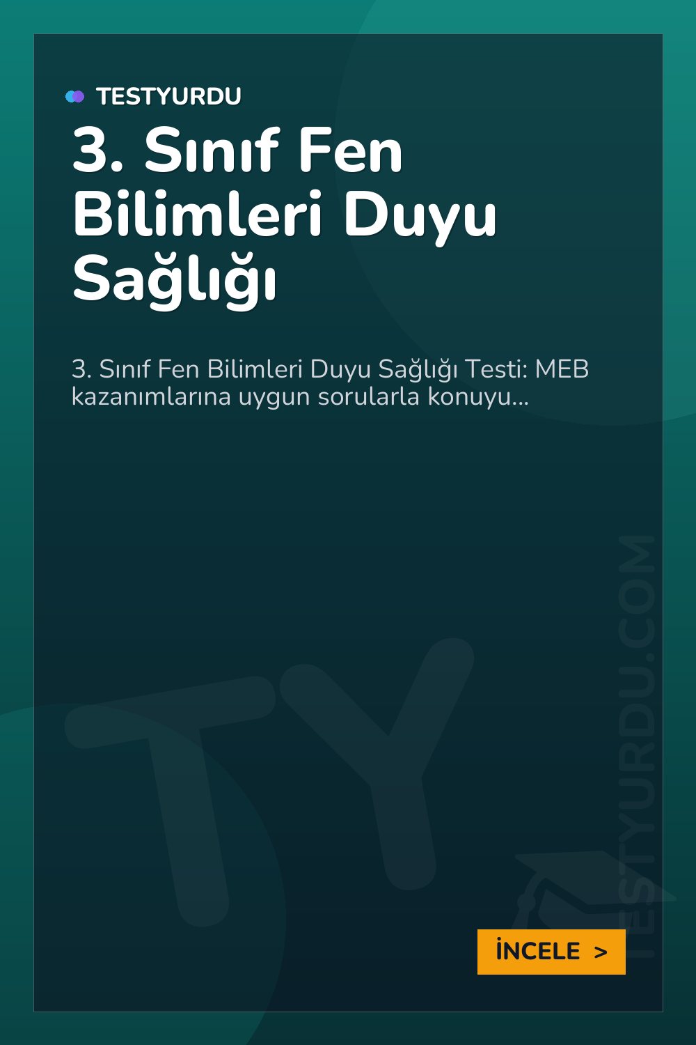 3. Sınıf Fen Bilimleri Duyu Sağlığı