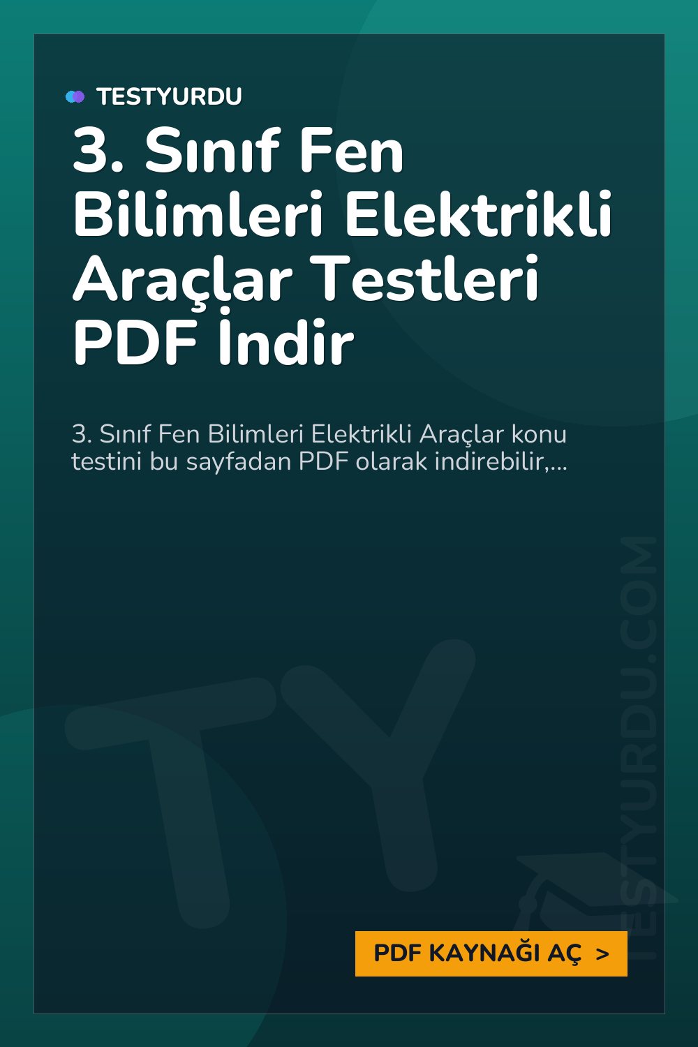 3. Sınıf Fen Bilimleri Elektrikli Araçlar Testleri PDF İndir