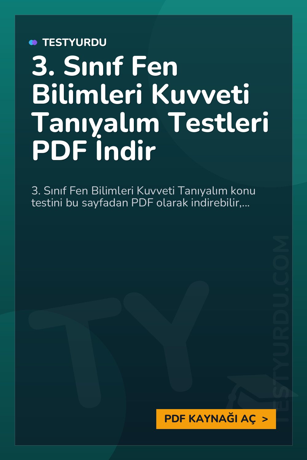 3. Sınıf Fen Bilimleri Kuvveti Tanıyalım Testleri PDF İndir