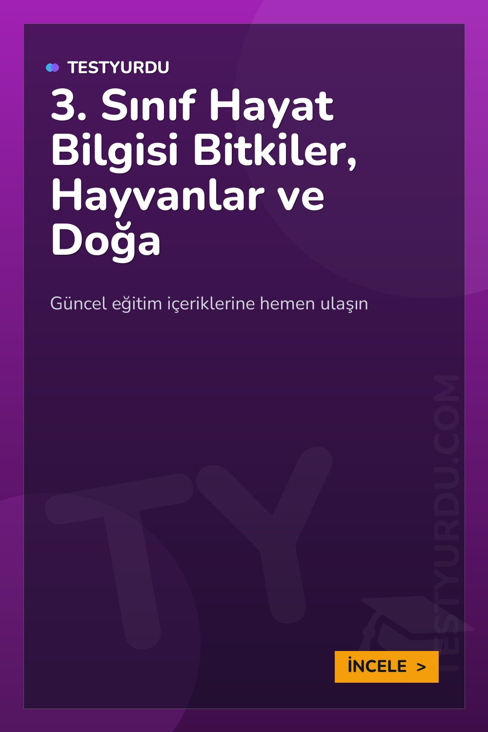 3. Sınıf Hayat Bilgisi Bitkiler, Hayvanlar ve Doğa