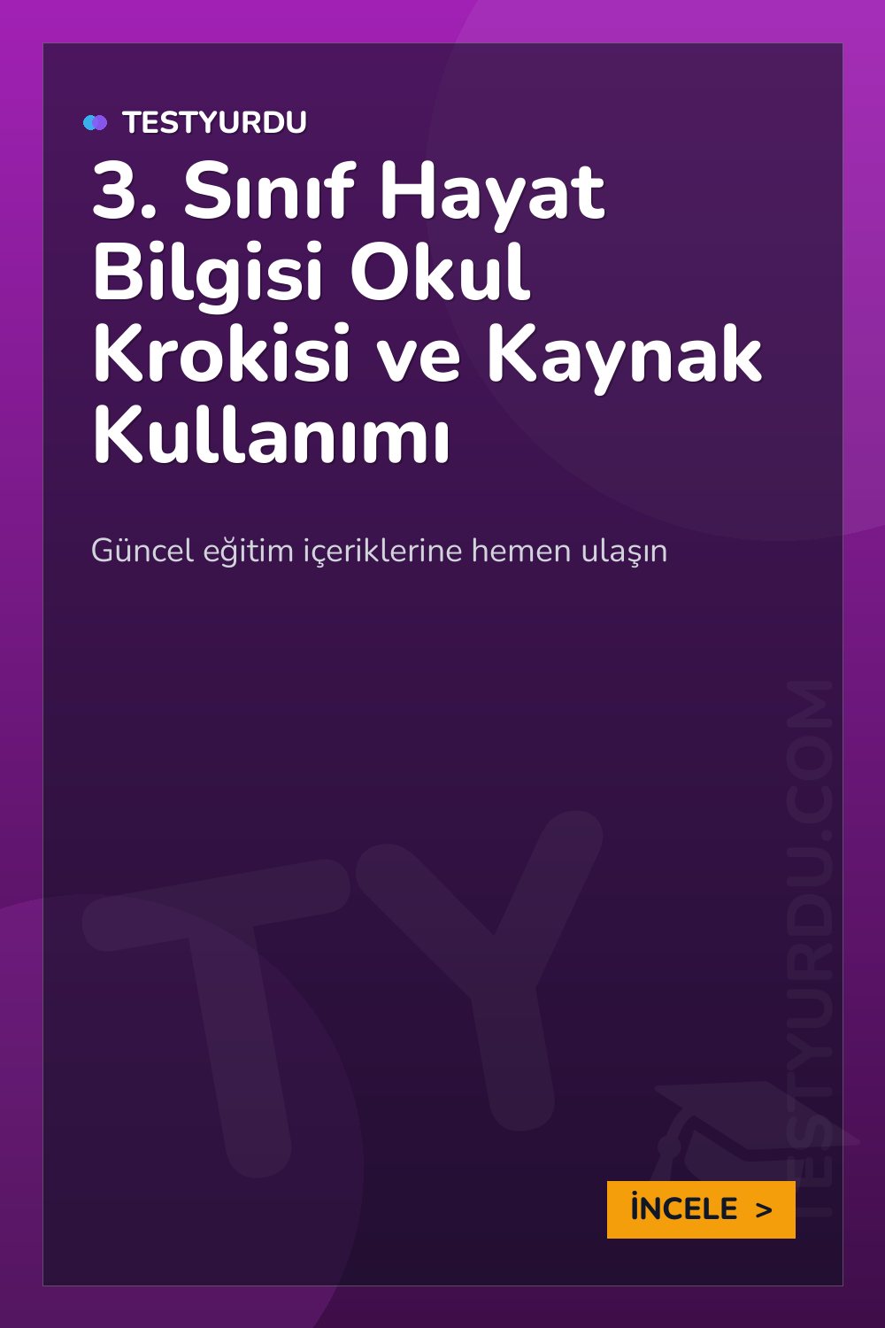 3. Sınıf Hayat Bilgisi Okul Krokisi ve Kaynak Kullanımı