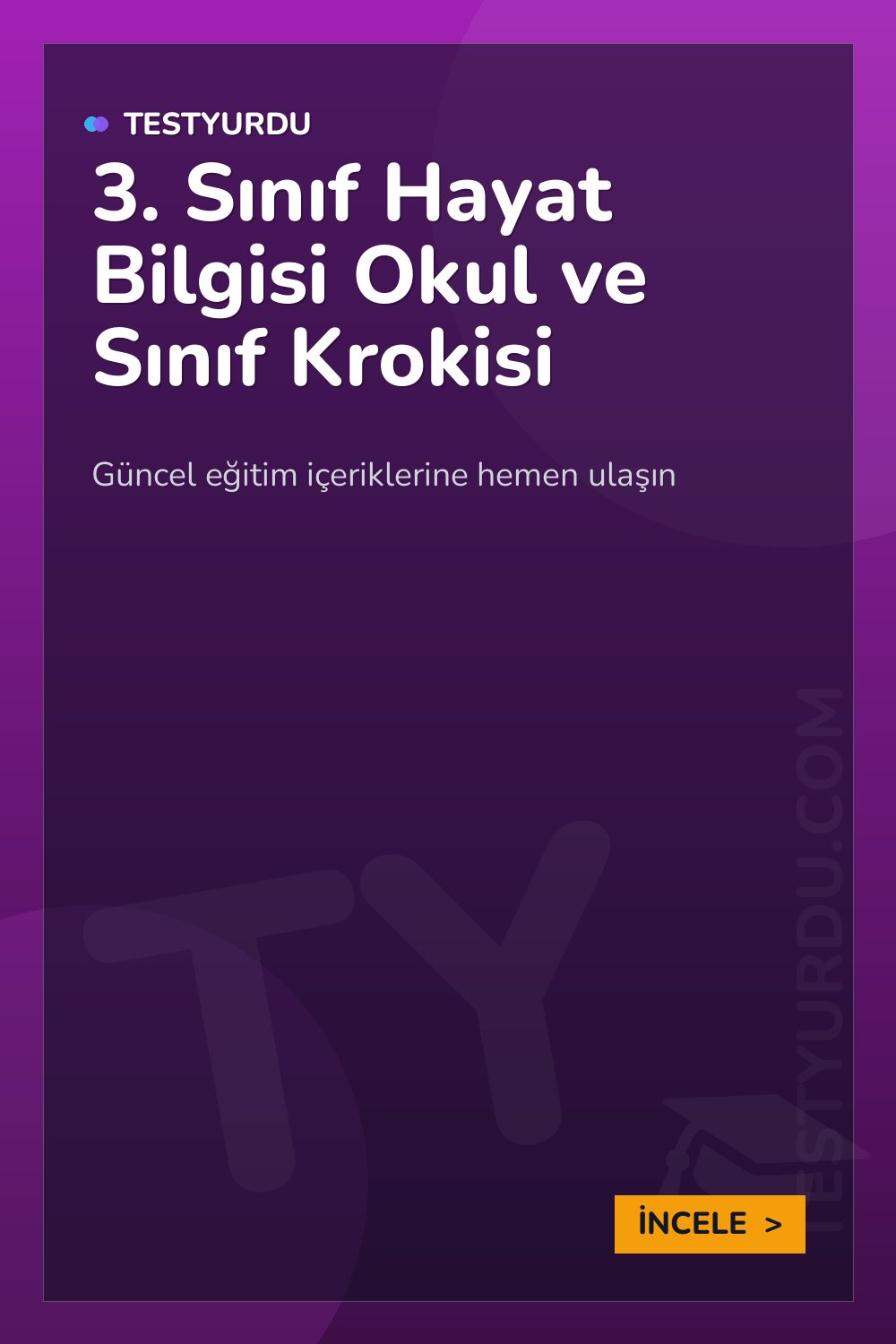 3. Sınıf Hayat Bilgisi Okul ve Sınıf Krokisi