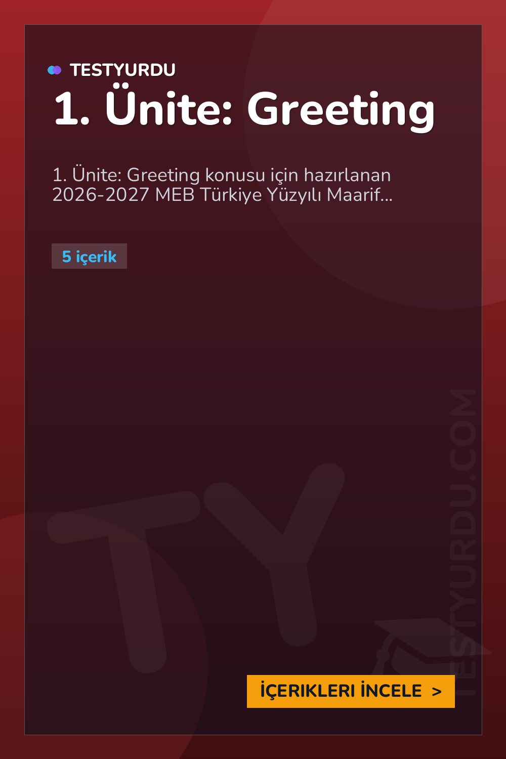 1. Ünite: Greeting