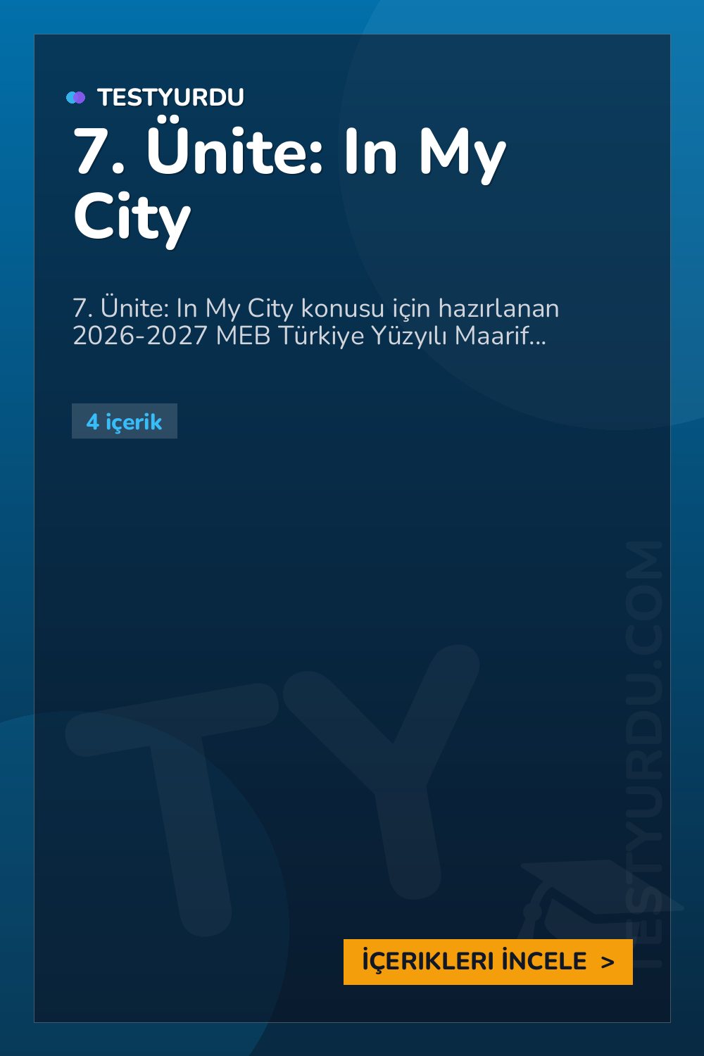 7. Ünite: In My City