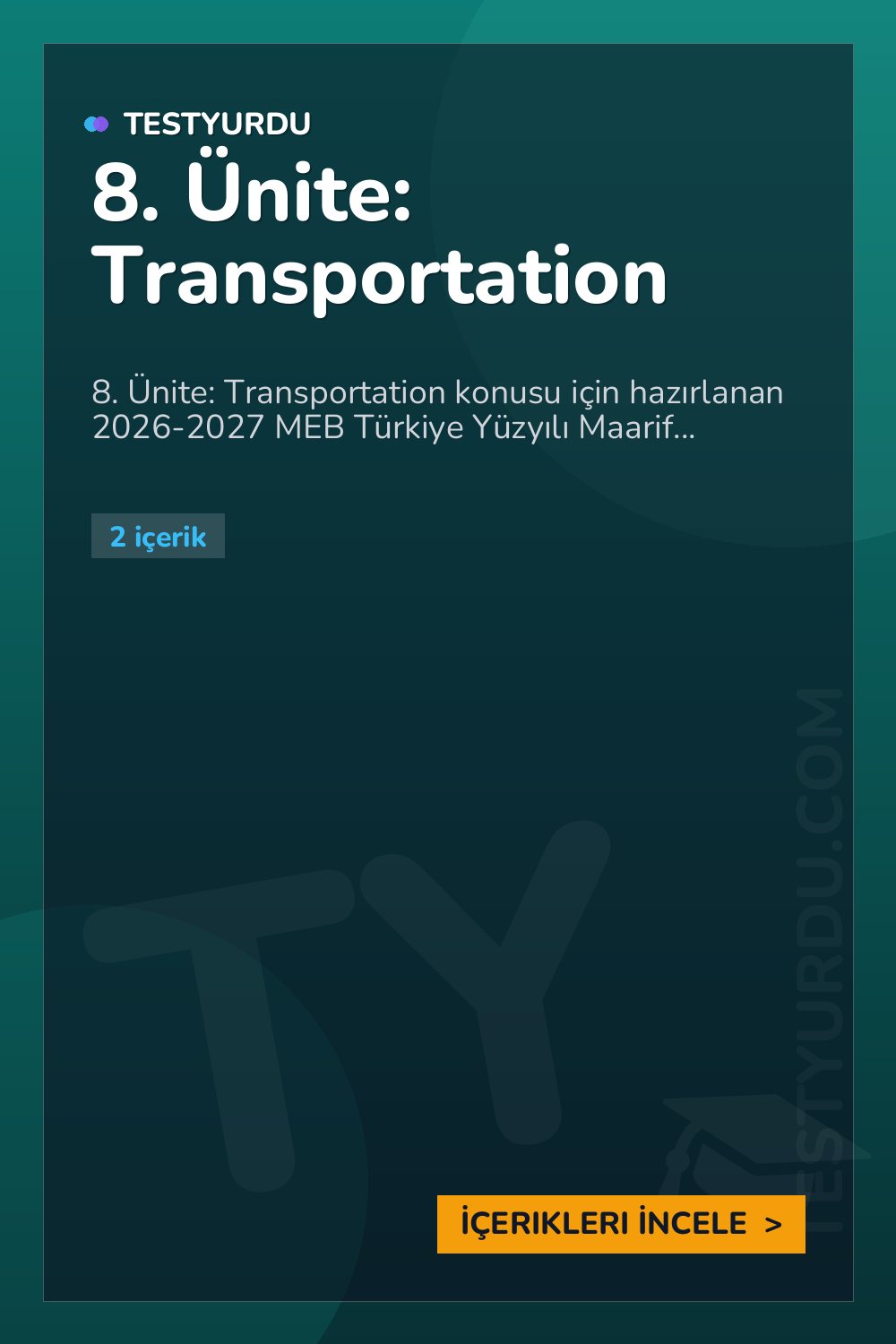 8. Ünite: Transportation