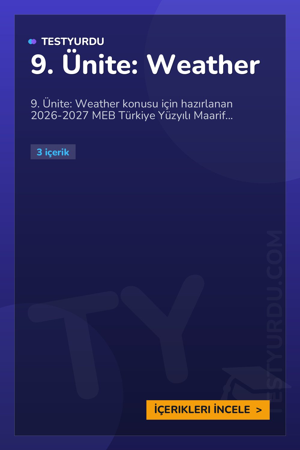 9. Ünite: Weather