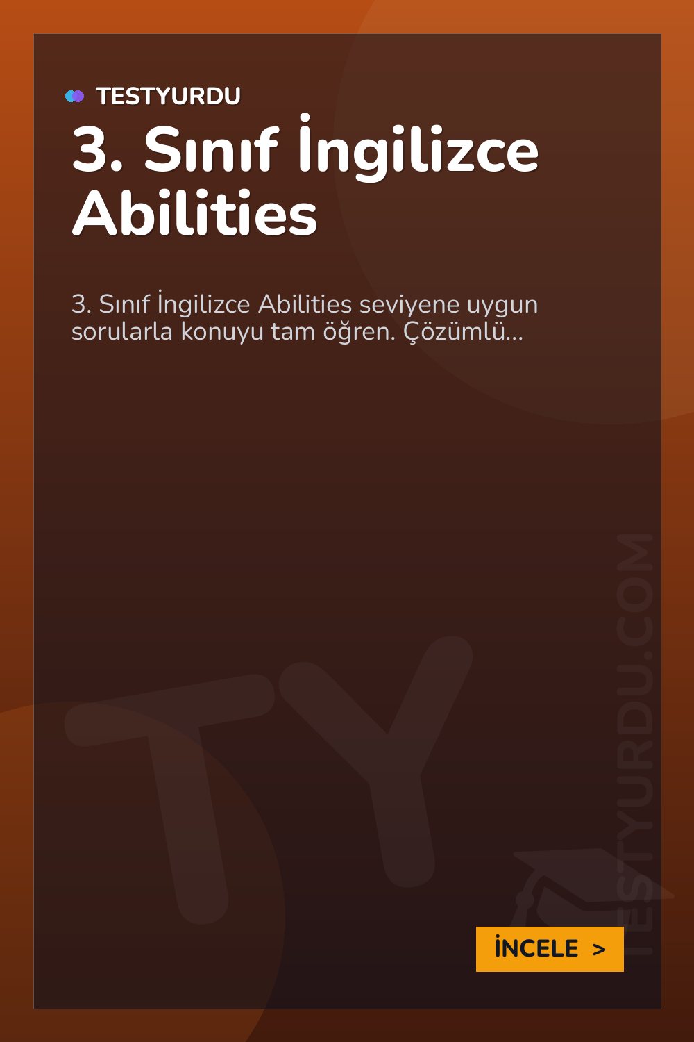 3. Sınıf İngilizce Abilities