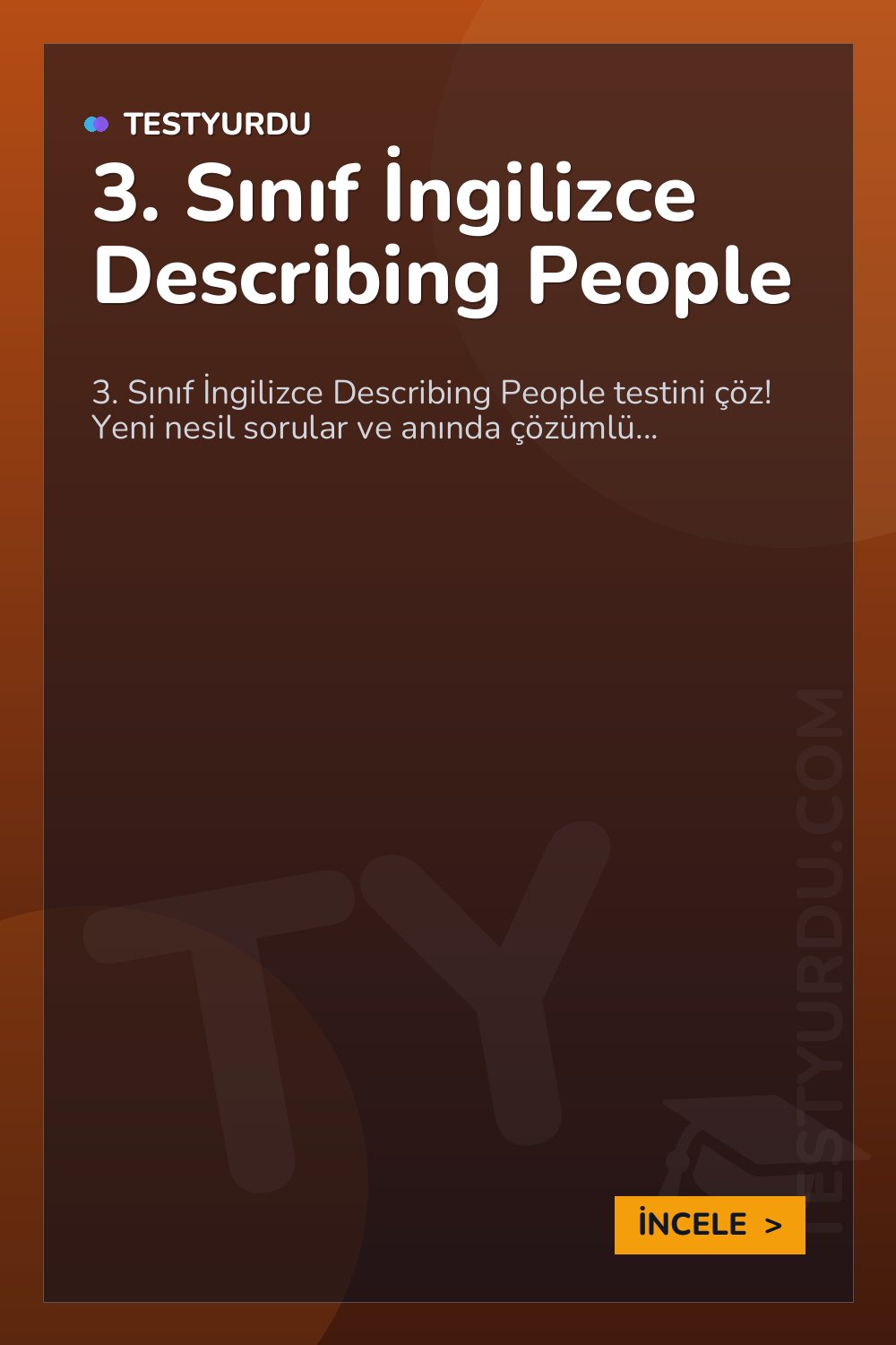 3. Sınıf İngilizce Describing People