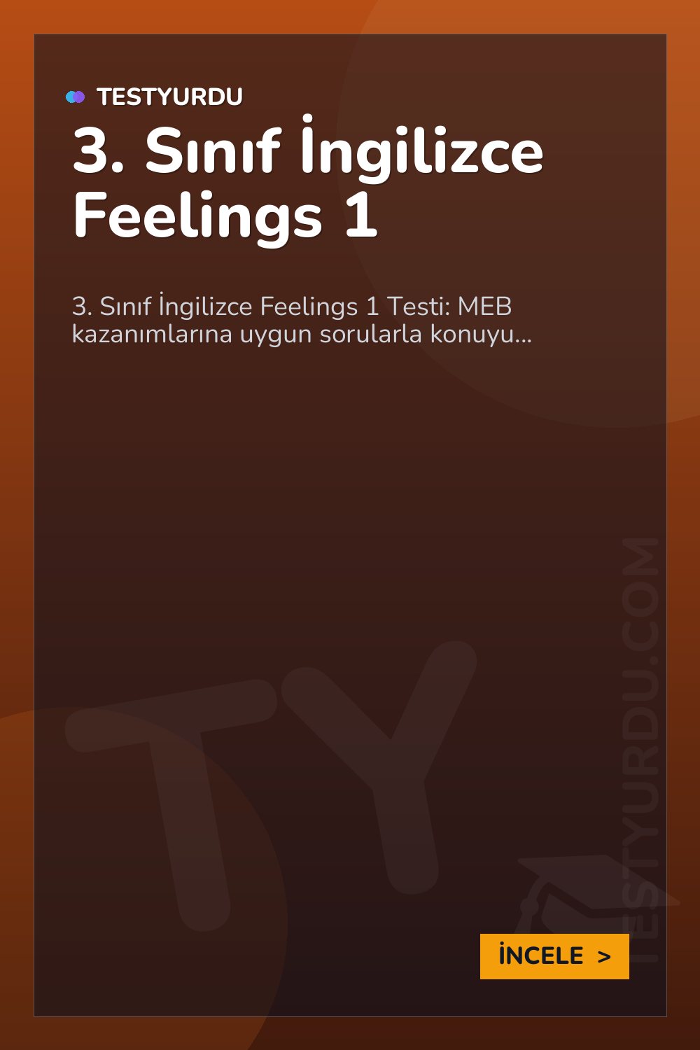 3. Sınıf İngilizce Feelings 1