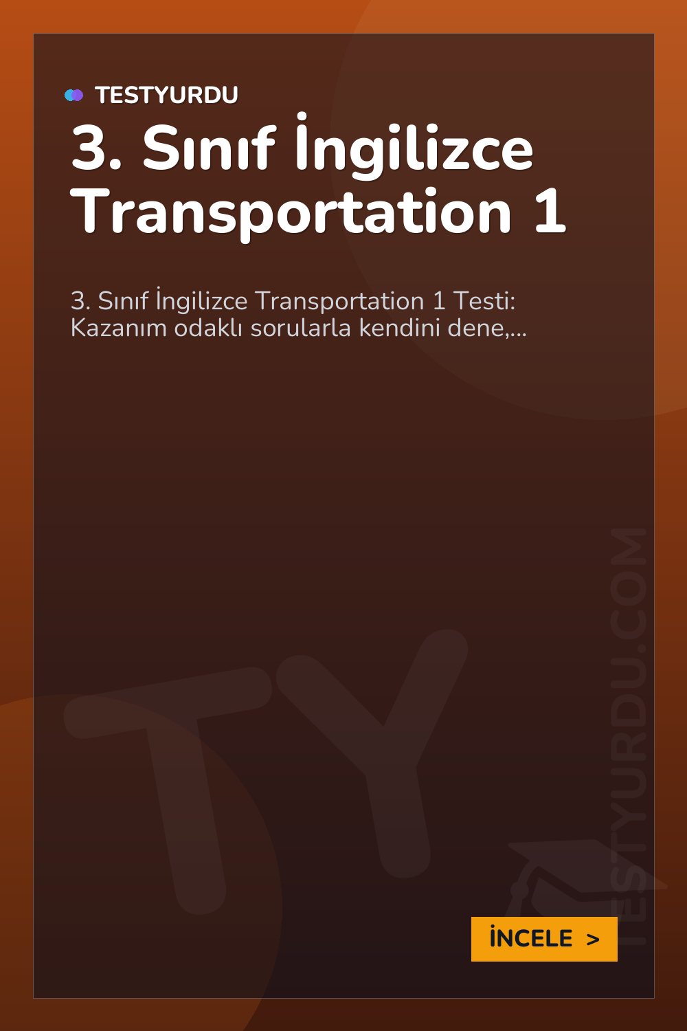 3. Sınıf İngilizce Transportation 1
