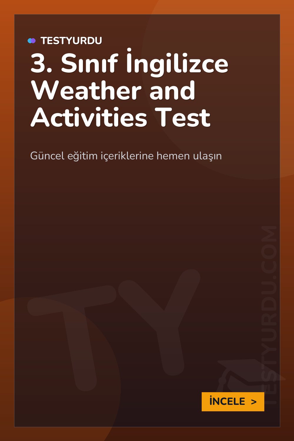 3. Sınıf İngilizce Weather and Activities Test