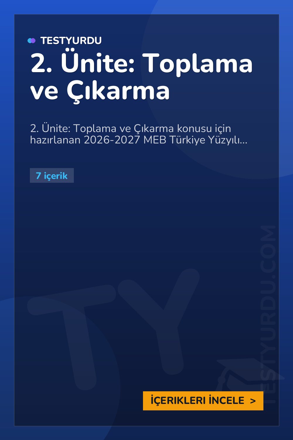 2. Ünite: Toplama ve Çıkarma