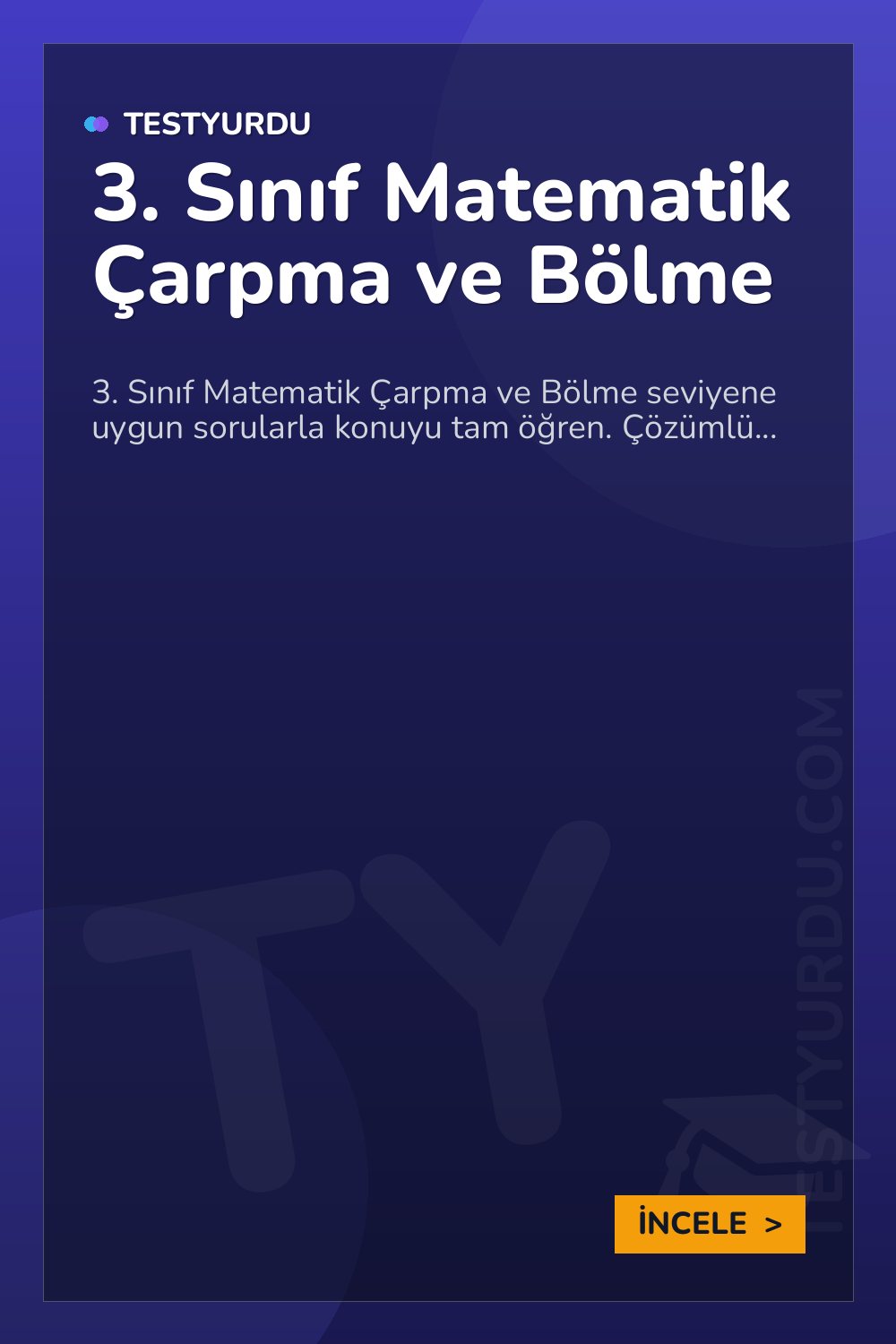 3. Sınıf Matematik Çarpma ve Bölme