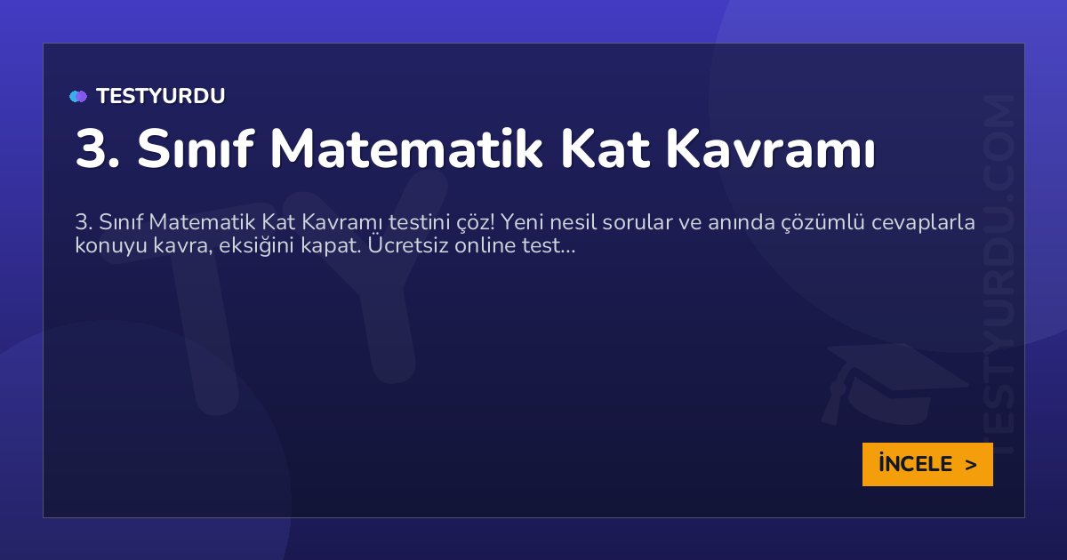 3. Sınıf Matematik Kat Kavramı