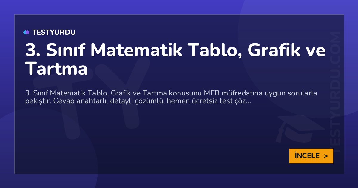 3. Sınıf Matematik Tablo, Grafik ve Tartma 2 3. Sınıf Matematik Tablo, Grafik ve Tartma