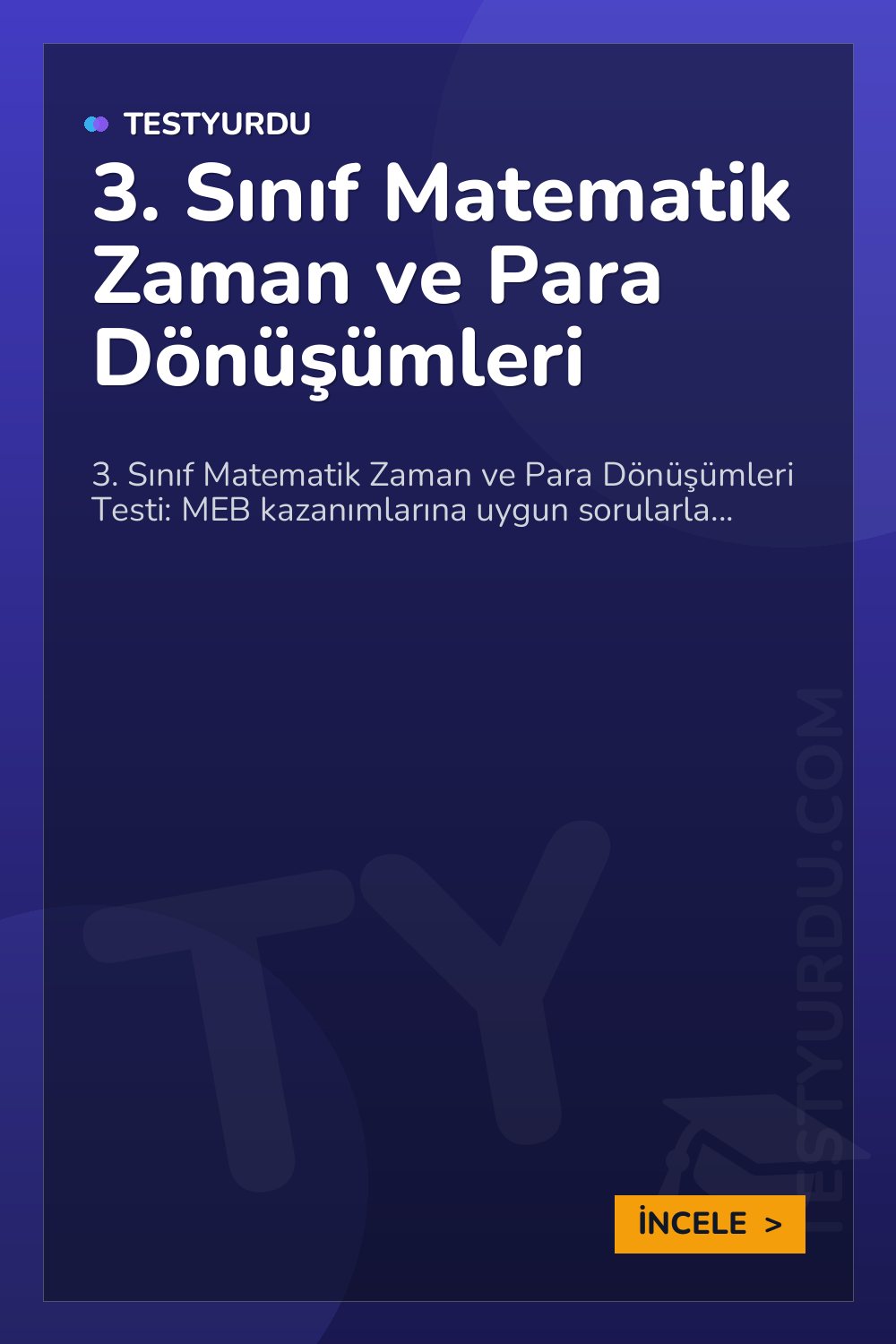 3. Sınıf Matematik Zaman ve Para Dönüşümleri