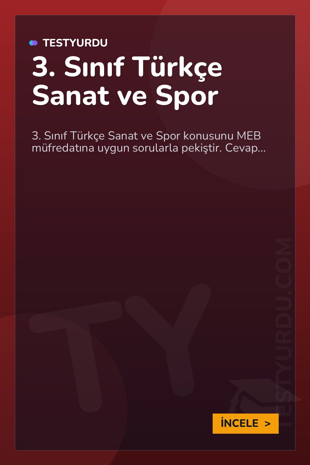 3. Sınıf Türkçe Sanat ve Spor