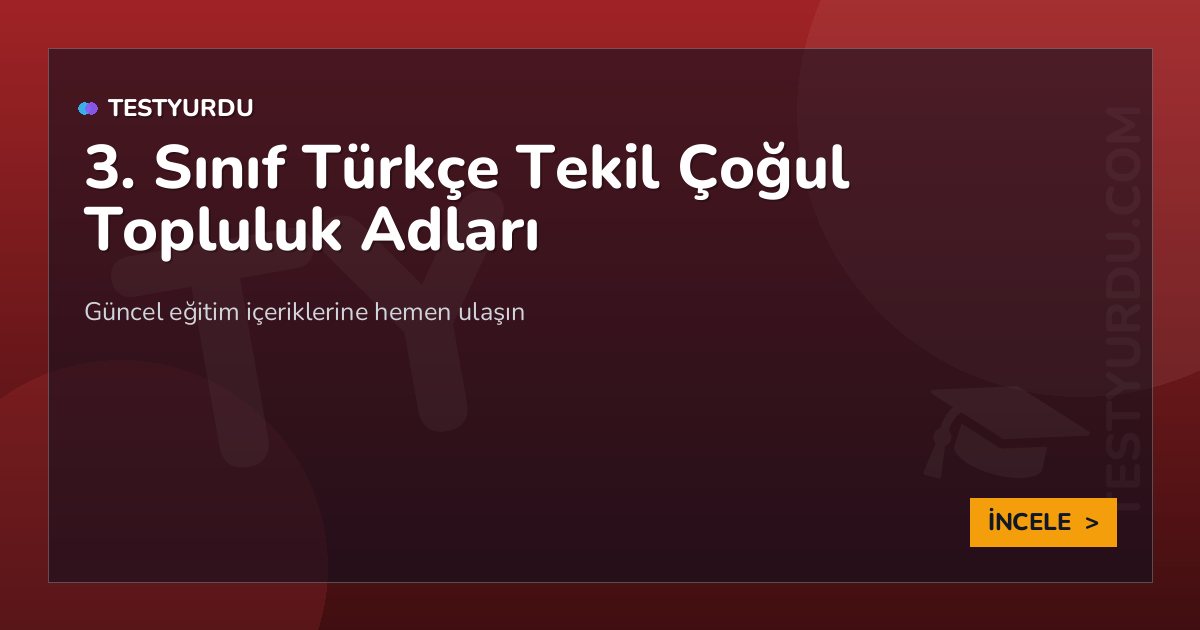 3. Sınıf Türkçe Tekil Çoğul Topluluk Adları 2 3. Sınıf Türkçe Tekil Çoğul Topluluk Adları